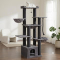 EmmaPetWelfare Large Cat Tree for Big Cats Multi-Level Condo with Hammock Sisal Posts