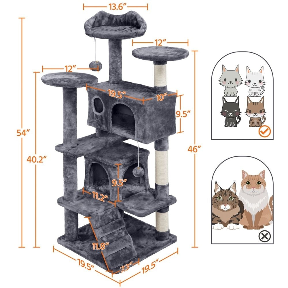 Yaheetech 54.5-in Cat Scratching Tree Dark Gray