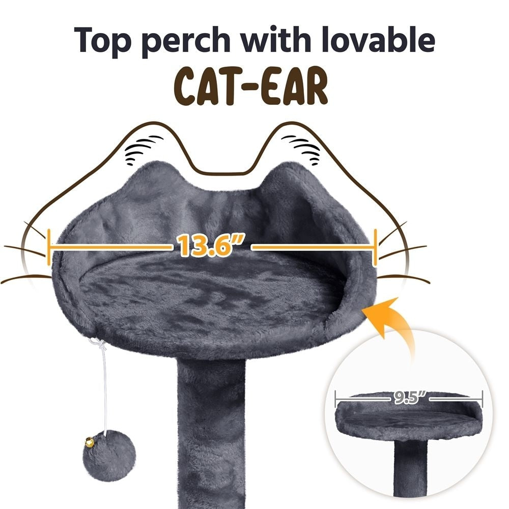 Yaheetech 54.5-in Cat Scratching Tree Dark Gray