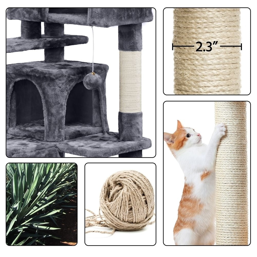 Yaheetech 54.5-in Cat Scratching Tree Dark Gray